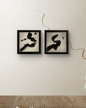 DIPTYCH 'DRAGON STROKES #001' - Set of 2 Paintings